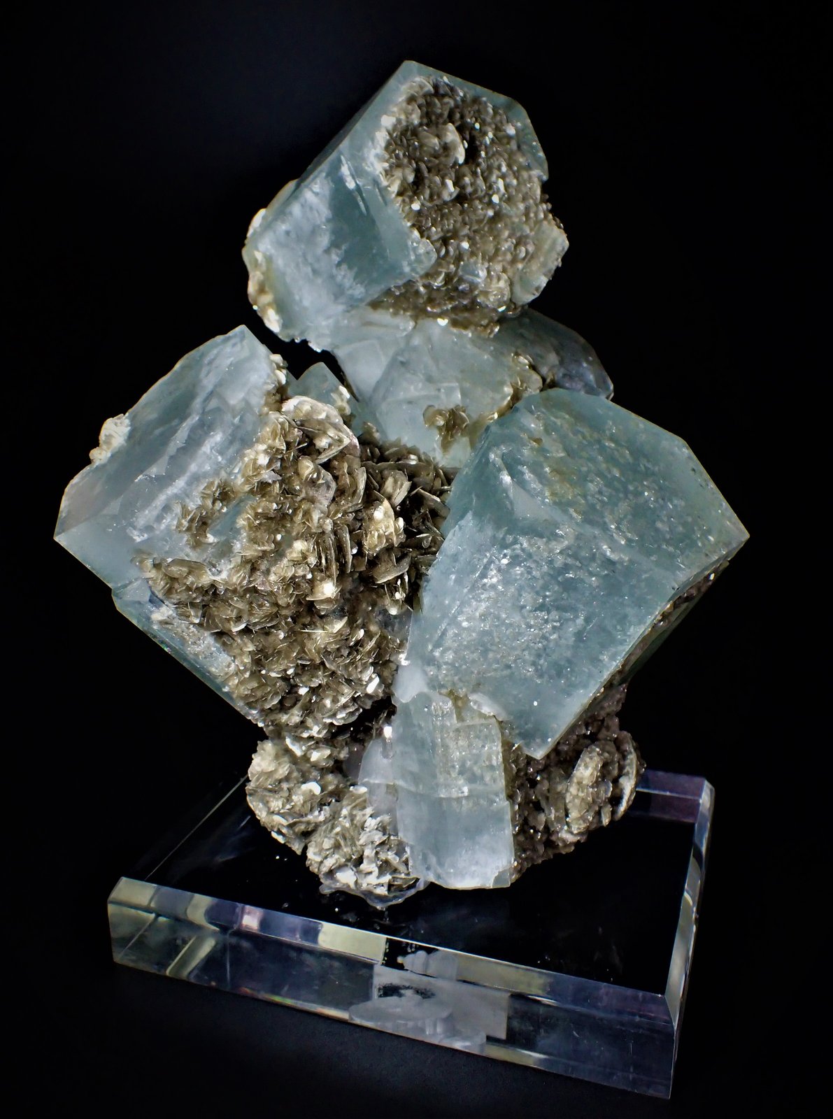 Beryl (variety aquamarine), Muscovite
190 mm x 144 mm x 100 mm
(Autor: Don Lum)