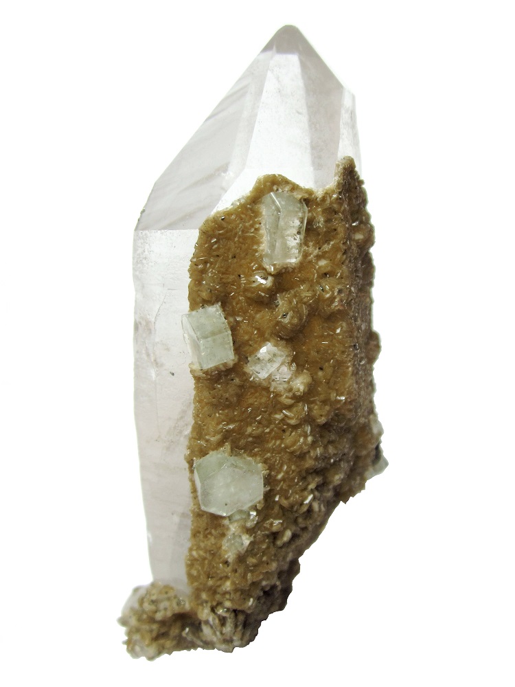 Quartz, fluorapatite, siderite
Specimen height 8,5 cm, largest apatite measures 8 mm
(Autor: Tobi)