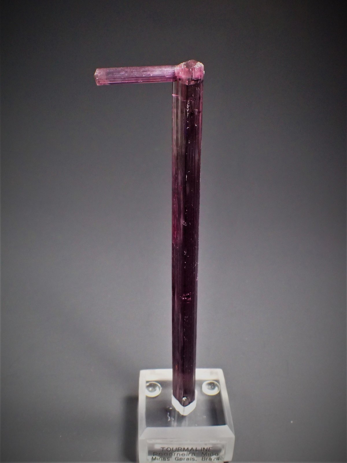 Elbaite (Tourmaline Group) (variety rubellite)
144 mm x 34 mm x 11 mm
(Autor: Don Lum)
