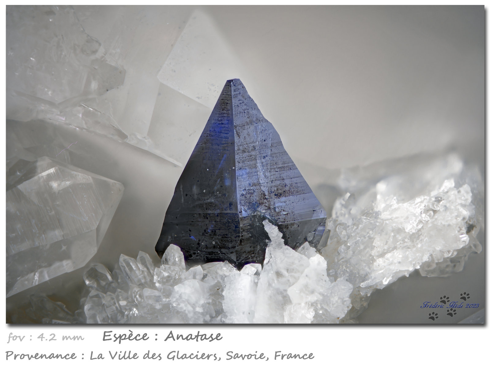 Anatase on Quartz
fov 4.2 mm
(Autor: ploum)