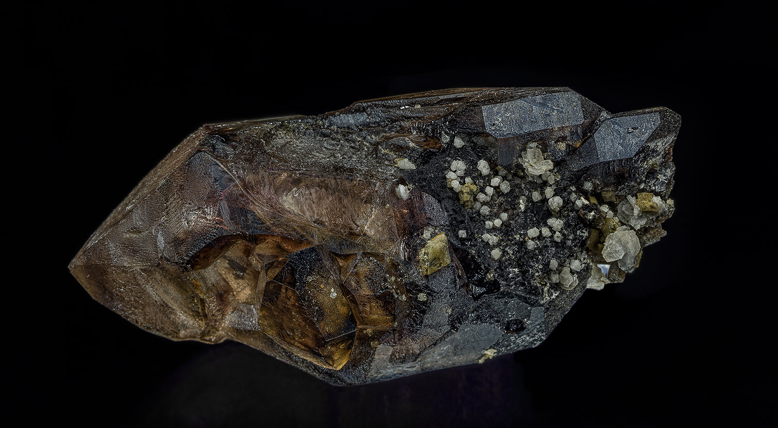 Quartz (variety smoky quartz), Albite
6.3 x 3.0 cm
(Autor: am mizunaka)