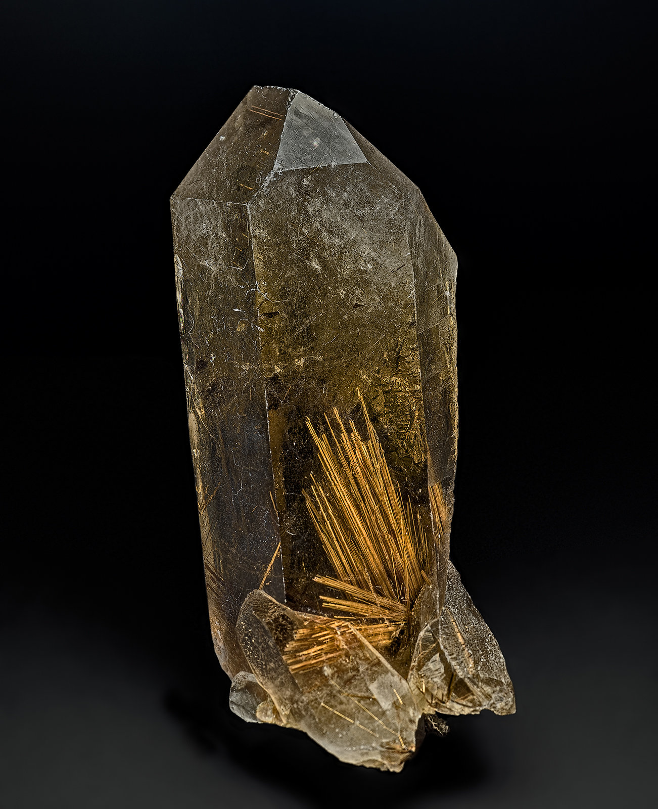 Quartz (variety smoky quartz), Rutile
12.5 x 5.6 cm
(Autor: am mizunaka)