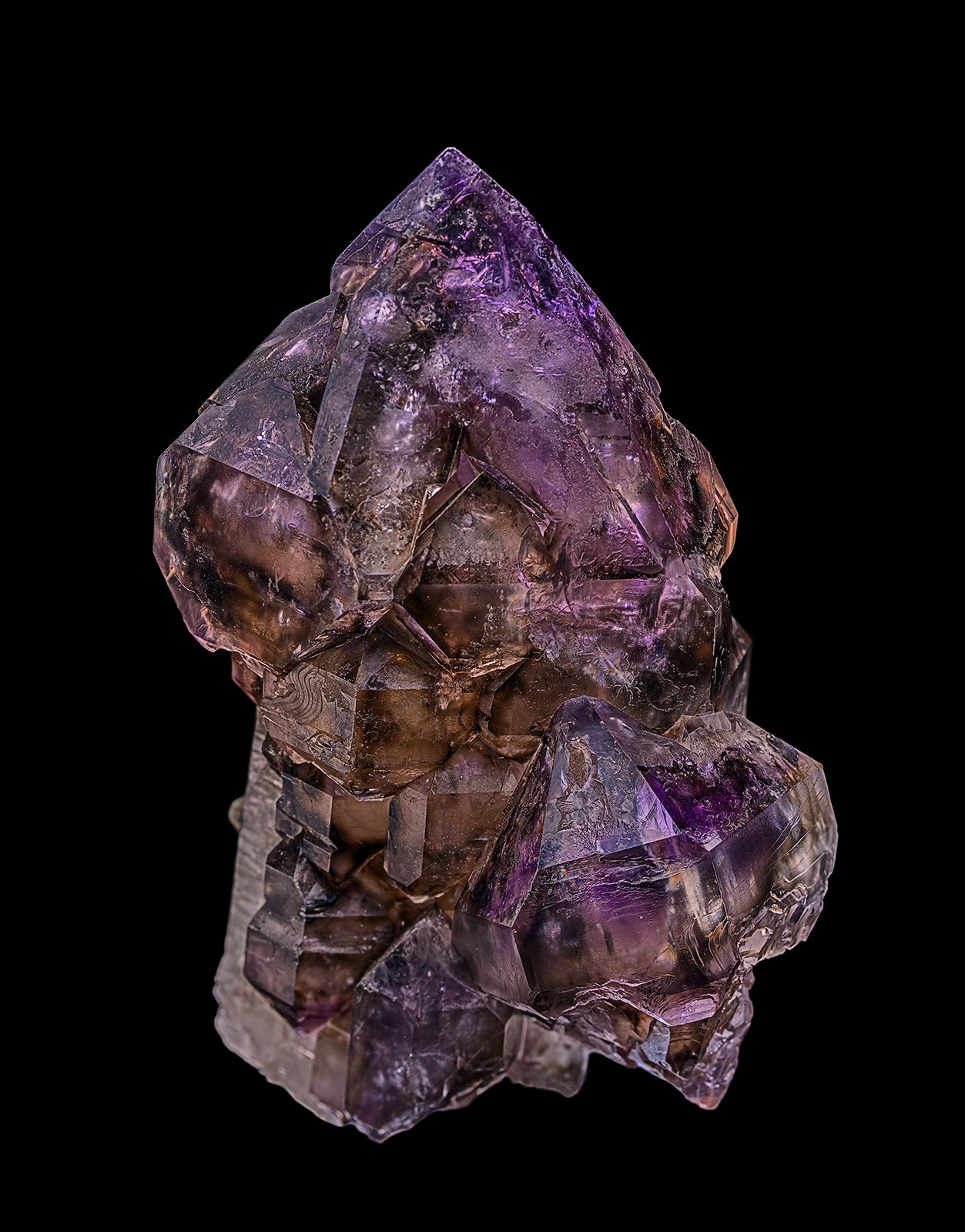 Quartz (variety smoky), Quartz (variety amethyst)
8.7 x 5.7 cm
(Autor: am mizunaka)