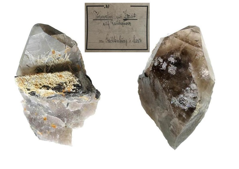 Quartz (variety smoky quartz), schorl, clinozoisite
9,5 x 6,5 cm
(Autor: Andreas Gerstenberg)