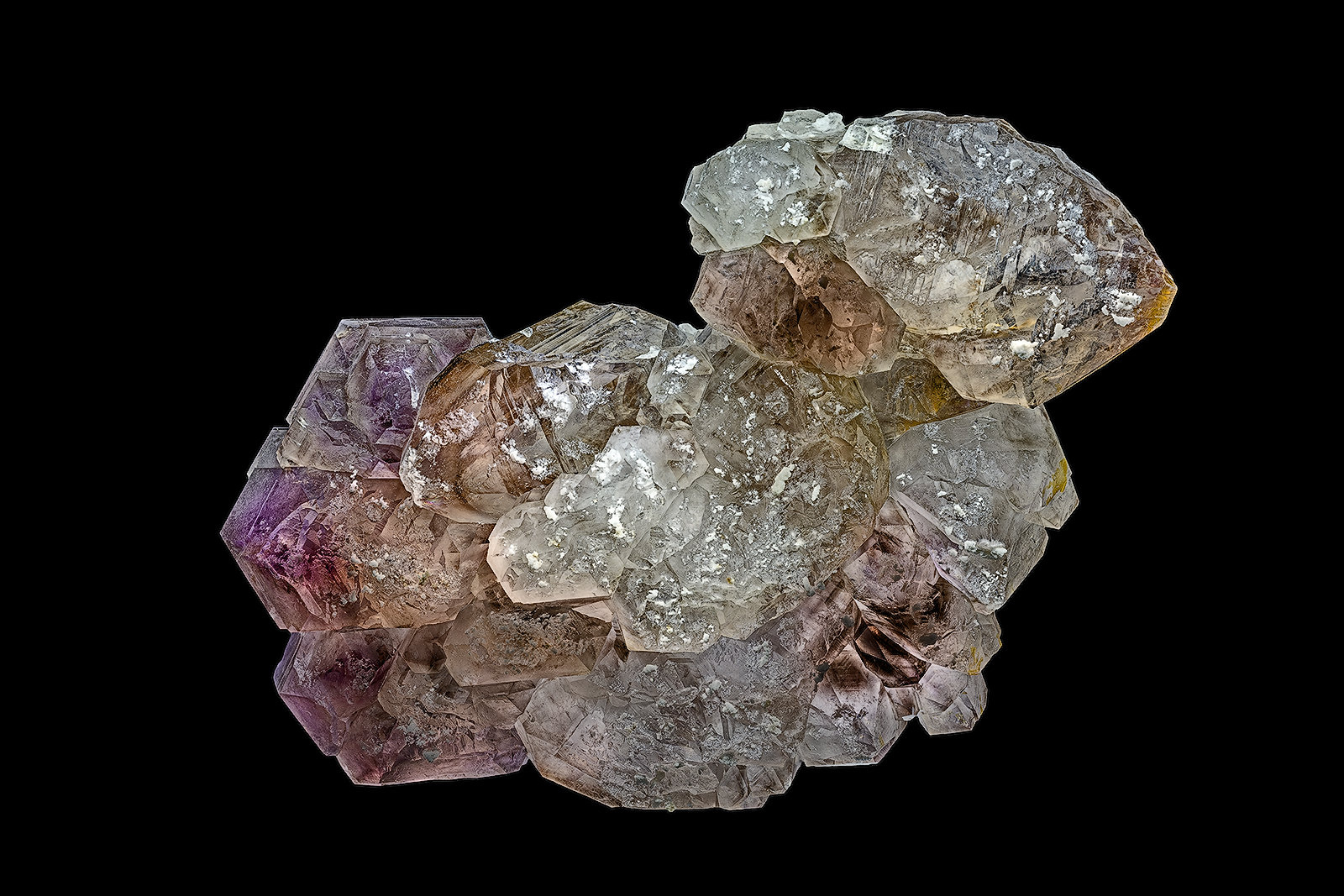 Quartz (variety smoky quartz), Quartz (variety amethyst)
18.5 x 11.7 x 4.0 cm
(Autor: am mizunaka)