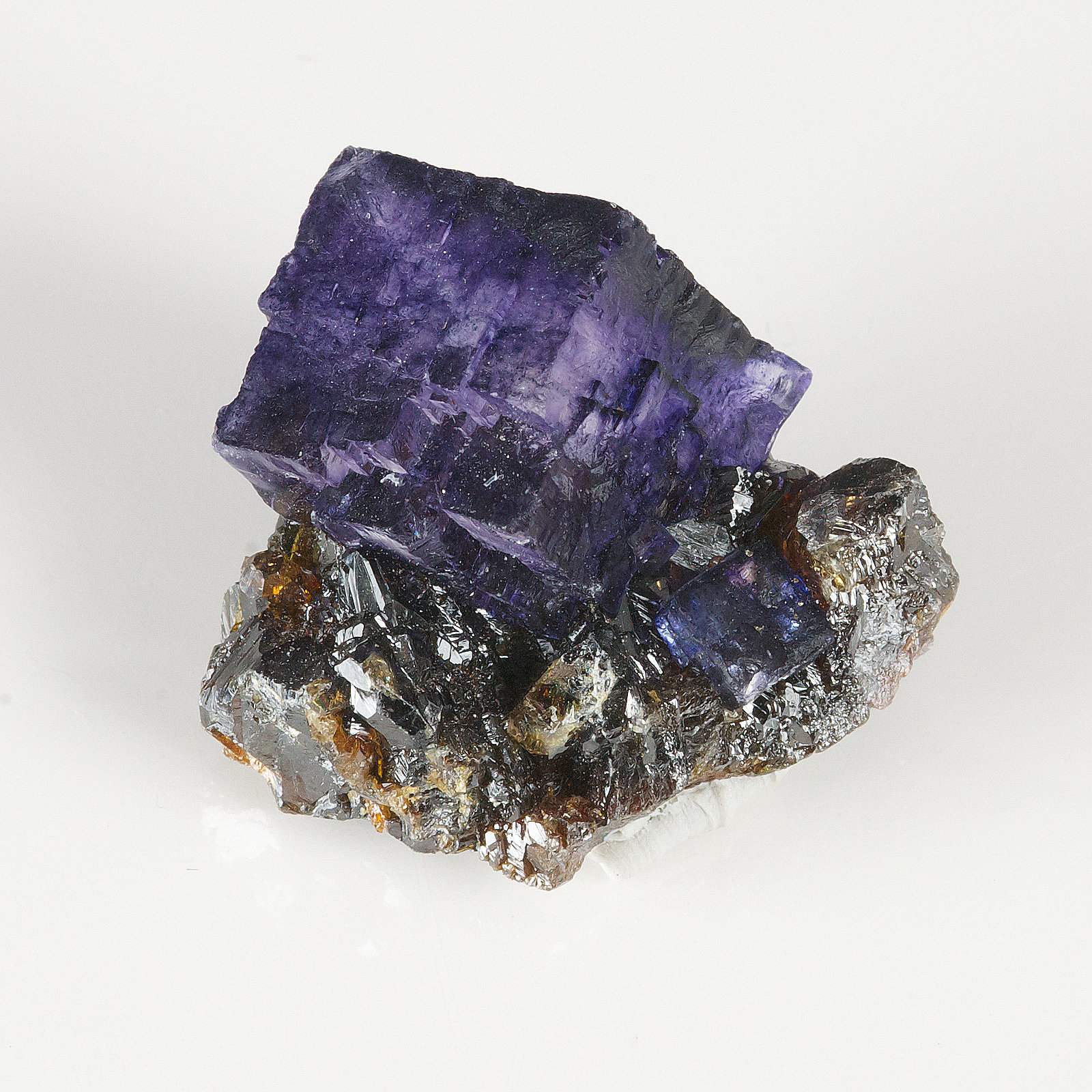 Fluorite on Sphalerite
2.5x2.0x1.5 cm
(Autor: steven calamuci)