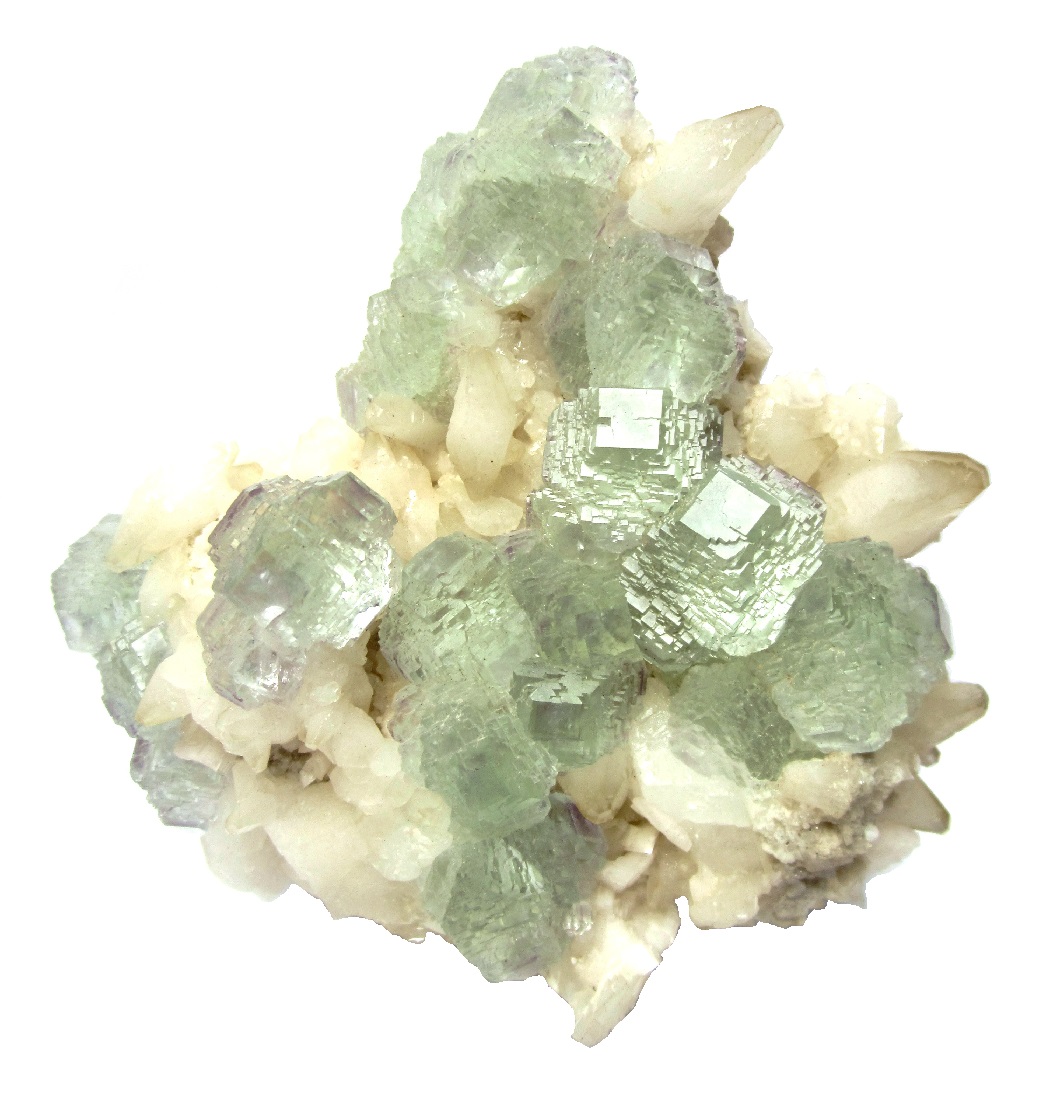Fluorite with Calcite
105 mm x 100 mm x 30 mm, largest fluorite 20 mm
(Autor: Tobi)