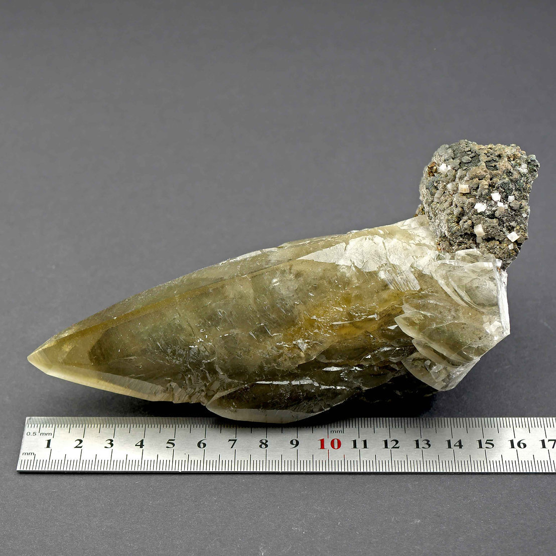 Calcite
Specimen size 18,5 cm, calcite crystal 16,5 cm
(Autor: Tobi)