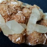 Calcite on Fe-Dolomite on Fluorite
6 x 3 cm
(Autor: Volkmar Stingl)