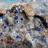 Azurite, Dolomite, Tetrahedrite
FoV ca. 3 x 2 cm
(Autor: Volkmar Stingl)