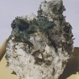 Epidote, Quartz, Titanite, Orthoclase (variety Adularia), Prehnite
4 x 3,5 cm
(Autor: Volkmar Stingl)