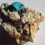 Azurite, Malachite, Dolomite
2 x 1,5 cm
(Autor: Volkmar Stingl)