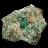 Beryl (variety emerald), Calcite, Aragonite
80x70x65mm, main xl=18mm
(Autor: Fiebre Verde)