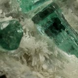 Beryl (variety emerald), Calcite, Aragonite
Detail FOV=8mm
(Autor: Fiebre Verde)