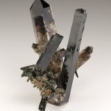 Aegirine, Quartz
88mm x 60mm. Largest aegirine crystal: 82mm long: largest quartz crystal: 88mm long.
(Autor: Carles Millan)
