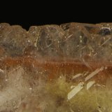 Baryte, Realgar
FOV appr. 0,5 cm
(Autor: Rob Schnerr)