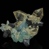 Beryl (variety aquamarine), Quartz, Schorl, Topaz
6.1 x 4.5 cm
(Autor: am mizunaka)