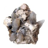 Quartz, Feldspar, Schorl, Muscovite, Fluorite
Specimen size 26 cm, largest quartz crystals 11 cm
(Autor: Tobi)