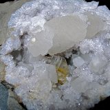 Calcite and Barite on Quartz
calcites up to 3.0 cm, barite up to 2.5 cm
(Autor: Bob Harman)