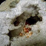 Quartz with Calcite and Dolomite
the quartz "stalactite" is 2.6 cm
(Autor: Bob Harman)