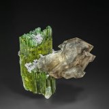 Elbaite, Quartz (variety smoky quartz)
6.5 x 7.5 cm
(Autor: am mizunaka)