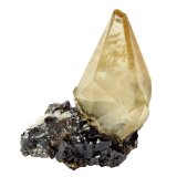 Calcite on Sphalerite
70 mm x 60 mm x 30 mm, calcite measures 55 mm
(Autor: Tobi)