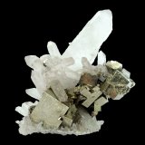 Quartz, Pyrite
Specimen size 7 cm, largest quartz 5,5 cm, largest pyrite 1,5 cm
(Autor: Tobi)