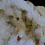 Aragonite on Quartz.
The aragonite needles are mostly from 4 mm - 6 mm
(Autor: Bob Harman)