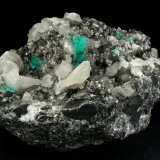 Beryl (variety emerald), Calcite, Pyrite
95x75x75mm, xl=15mm
(Autor: Fiebre Verde)