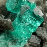 Beryl (variety emerald), Calcite, Pyrite
38x24x29mm, largest xl=17mm
(Autor: Fiebre Verde)