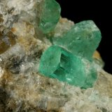 Beryl (variety emerald), Calcite
Crystals are about 1cm long
(Autor: Fiebre Verde)