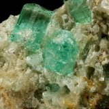 Beryl (variety emerald), Calcite
Crystals are about 1cm long
(Autor: Fiebre Verde)