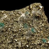 Beryl (variety emerald), Calcite, Pyrite
92x41x52mm, main xl=4mm
(Autor: Fiebre Verde)