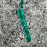 Beryl (variety emerald), Pyrite, Dolomite, Albite (variety cleavelandite)
95x79x69mm, main xl=16mm, pyritohedron=7mm
(Autor: Fiebre Verde)