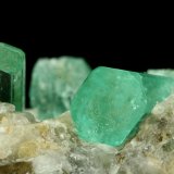 Beryl (variety emerald), Calcite
Crystals are about 1cm long
(Autor: Fiebre Verde)