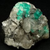 Beryl (variety emerald), Calcite, Quartz
53x51x40mm, xl=9mm
(Autor: Fiebre Verde)