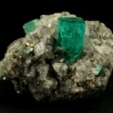 Beryl (variety emerald), Calcite, Pyrite
42x29x30mm
(Autor: Fiebre Verde)