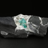 Beryl (variety emerald), Calcite, Pyrite
77x24x45mm, longest xl=7mm
(Autor: Fiebre Verde)