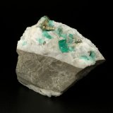 Beryl (variety emerald), Calcite, Pyrite
59x50x33mm, xl=8mm
(Autor: Fiebre Verde)