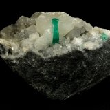 Beryl (variety emerald), Calcite
90x60x65mm, xl=16mm
(Autor: Fiebre Verde)