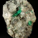 Beryl (variety emerald), Calcite
110x85x85mm, xl=30mm
(Autor: Fiebre Verde)