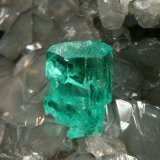 Beryl (variety emerald), Calcite
Detail - FOV=2.5cm
(Autor: Fiebre Verde)