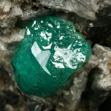 Beryl (variety emerald), Calcite
Detail - FOV=2.5cm
(Autor: Fiebre Verde)