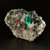 Beryl (variety emerald), Calcite, Pyrite
67x47x55mm, xl=19mm
(Autor: Fiebre Verde)