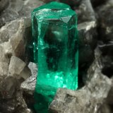 Beryl (variety emerald), Calcite, Pyrite
67x47x55mm, xl=19mm
(Autor: Fiebre Verde)