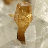 Beryl (variety emerald), Calcite, Parisite
Detail - H=3mm
(Autor: Fiebre Verde)