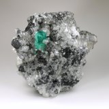 Beryl (variety emerald), Calcite, Pyrite
77x86x68mm, xl=19mm
(Autor: Fiebre Verde)