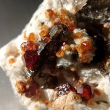 Spessartine, Quartz (variety smoky) and Microcline
detail
(Autor: Firmo Espinar)
