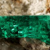 Beryl (variety emerald), Calcite, Pyrite, Albite (variety cleavelandite)
22x21x30mm, xl=14mm
(Autor: Fiebre Verde)