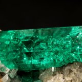 Beryl (variety emerald), Calcite, Pyrite, Albite (variety cleavelandite)
22x21x30mm, xl=14mm
(Autor: Fiebre Verde)